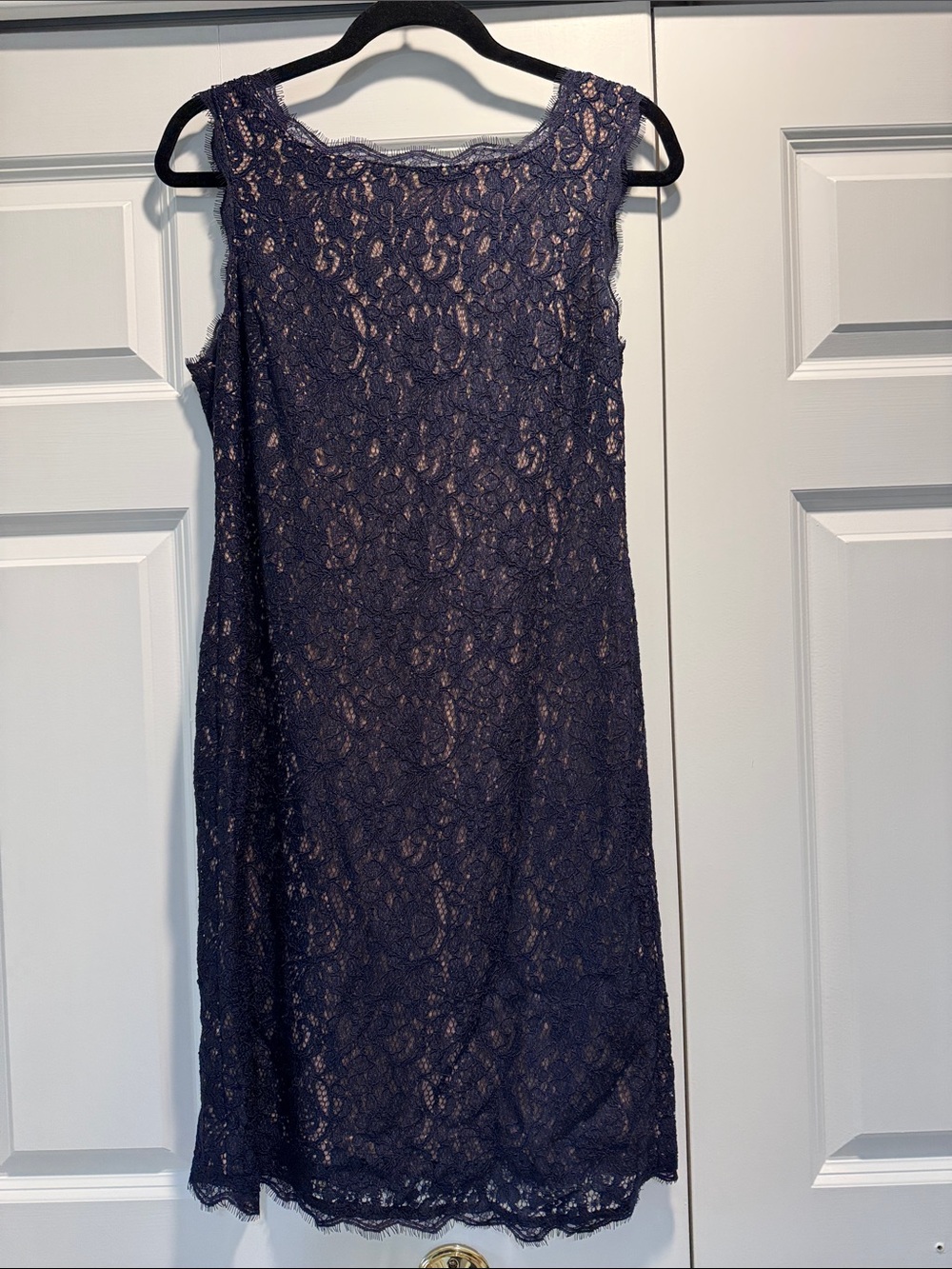 Adrianna Papell Navy Lace Midi Dress